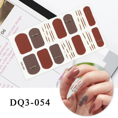 New Year Nail Sticker Shiny Patterned Nail Art Decor Sticker Inpluser