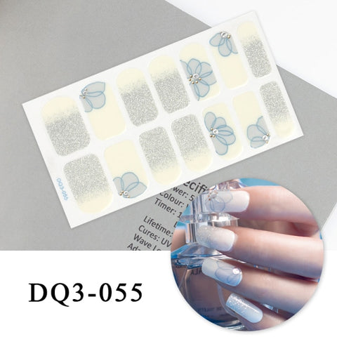 New Year Nail Sticker Shiny Patterned Nail Art Decor Sticker Inpluser