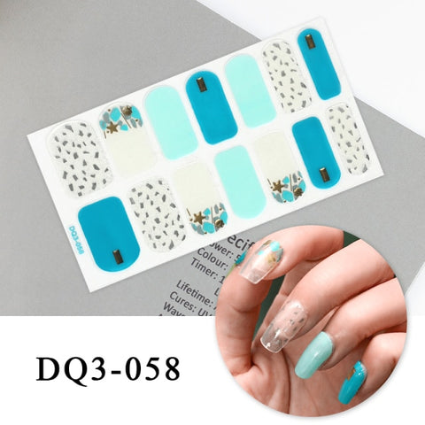 New Year Nail Sticker Shiny Patterned Nail Art Decor Sticker Inpluser