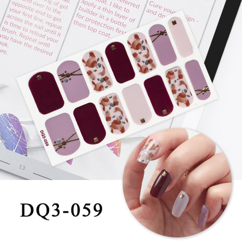 New Year Nail Sticker Shiny Patterned Nail Art Decor Sticker Inpluser