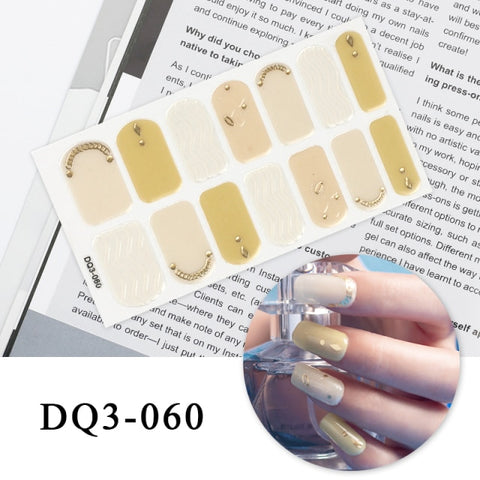 New Year Nail Sticker Shiny Patterned Nail Art Decor Sticker Inpluser