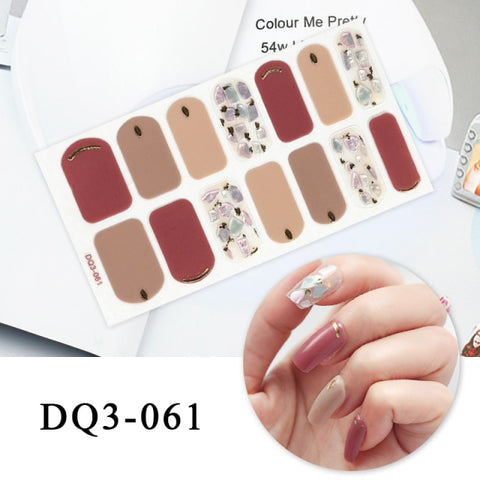 New Year Nail Sticker Shiny Patterned Nail Art Decor Sticker Inpluser