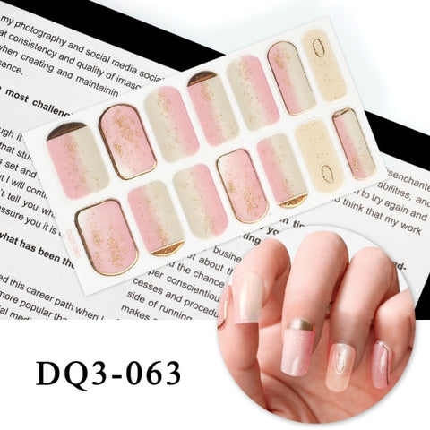 New Year Nail Sticker Shiny Patterned Nail Art Decor Sticker Inpluser