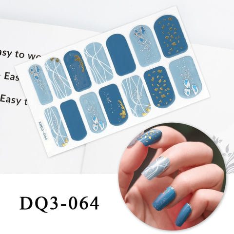 New Year Nail Sticker Shiny Patterned Nail Art Decor Sticker Inpluser