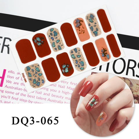 New Year Nail Sticker Shiny Patterned Nail Art Decor Sticker Inpluser