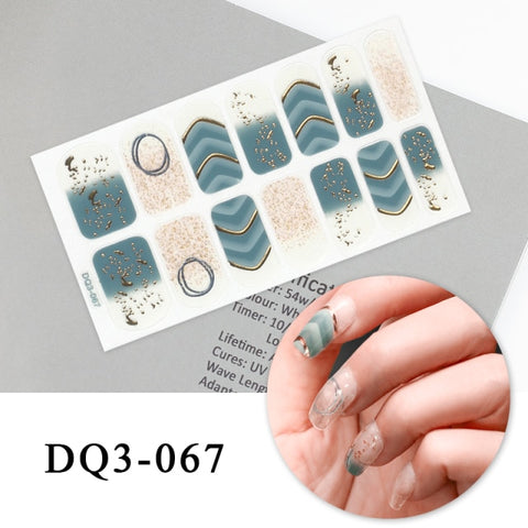 New Year Nail Sticker Shiny Patterned Nail Art Decor Sticker Inpluser