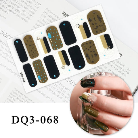 New Year Nail Sticker Shiny Patterned Nail Art Decor Sticker Inpluser