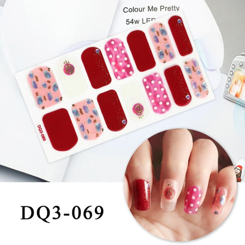 New Year Nail Sticker Shiny Patterned Nail Art Decor Sticker Inpluser