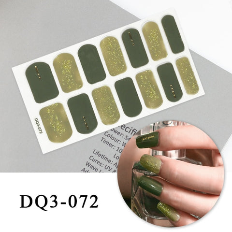 New Year Nail Sticker Shiny Patterned Nail Art Decor Sticker Inpluser