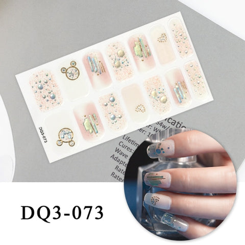 New Year Nail Sticker Shiny Patterned Nail Art Decor Sticker Inpluser