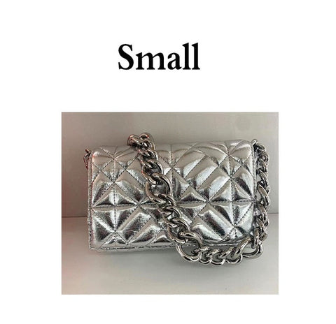 Thick Chain Quilted Handbag Clutch Bags Ladies Hand Bag