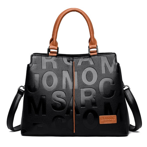 Leather Letter Shoulder Bags for Women Luxury Handbags