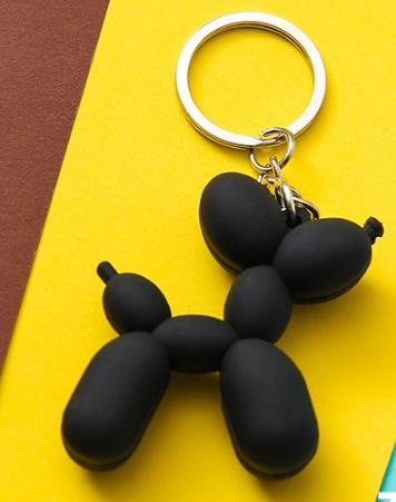 Fashion Punk French Bulldog PU Leather Dog Keychains for Women