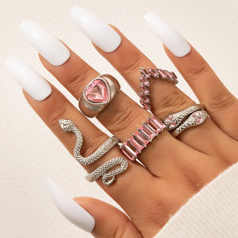 New fashion jewelry ring ins wind five-piece ring