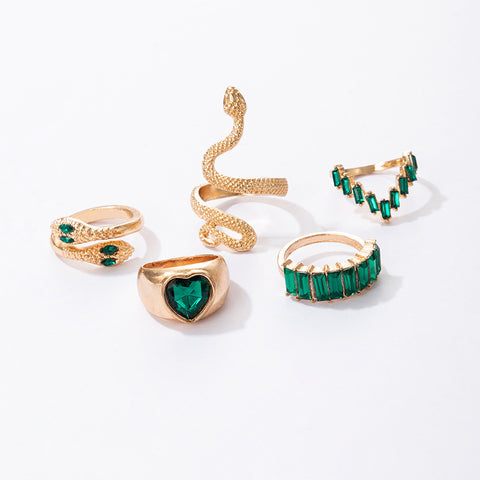 New fashion jewelry ring ins wind five-piece ring