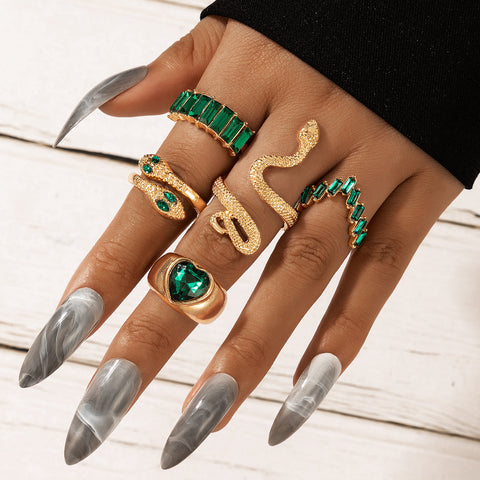 New fashion jewelry ring ins wind five-piece ring